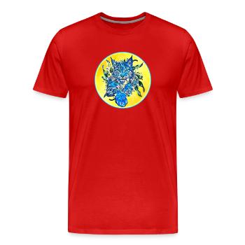 Lynx cat in freedom a wild cat - Men's Premium Organic T-Shirt - red - Front - Damien (186cm)