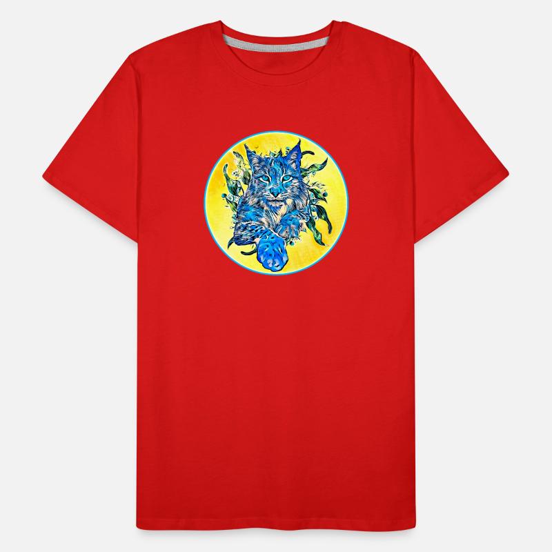 Chat lynx en liberté un chat sauvage T-shirt bio Premium Homme