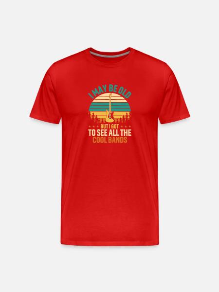 Guitar and Nature Sunset Vibe - Men's Premium Organic T-Shirt - red