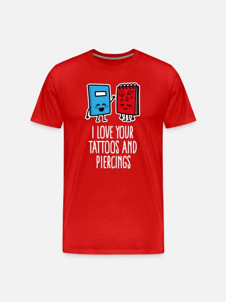 Divertente Piercing Tattoo Tattoo Artist - Maglietta ecologica premium da uomo - rosso