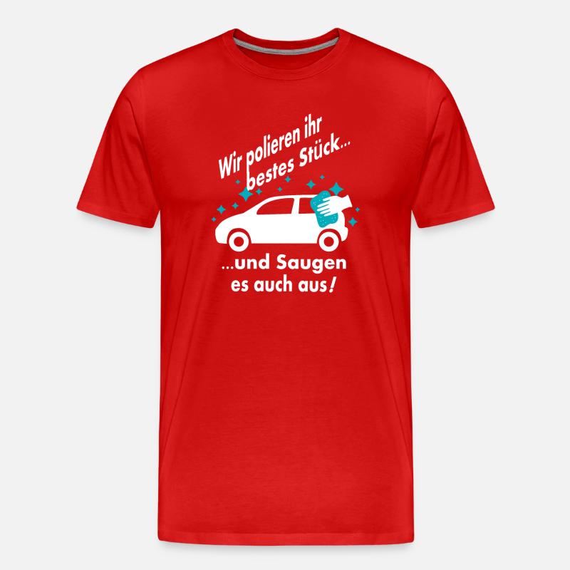 Auto Wäsche - Männer Premium Bio T-Shirt - Rot