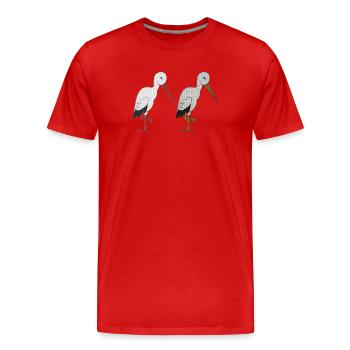 paire de cigognes - T-shirt bio Premium Homme - rouge - Devant - Damien (186cm)