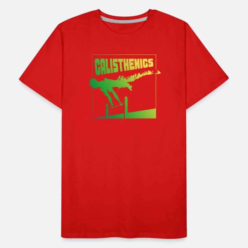 Conception de la pose en gradient de calisthénie T-shirt bio Premium Homme