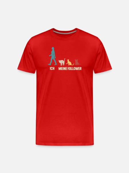 Ich Meine Follower Katzen - Männer Premium Bio T-Shirt - Rot