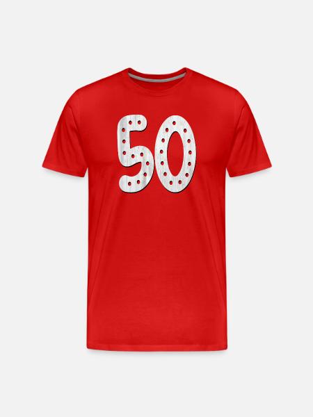 Number 50 - 50th Birthday - Fifty - Men's Premium Organic T-Shirt - red