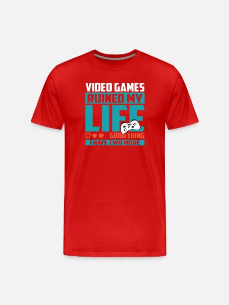 Gamer Extra Leben - Männer Premium Bio T-Shirt - Rot
