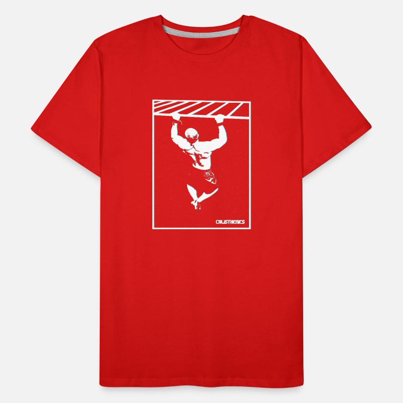 Calisthenics Pull-Up Glitch Design Men's Premium Organic T-Shirt