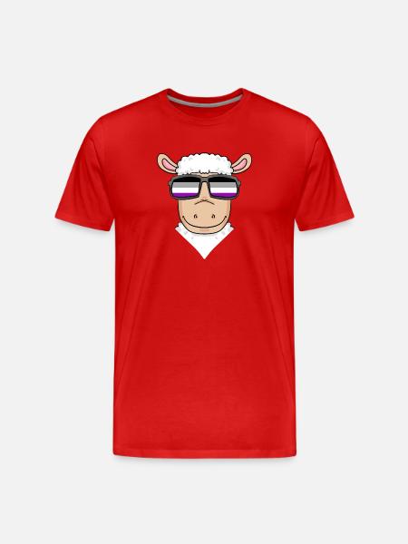 Asexual Lgbt Sheep Asexuality - Men's Premium Organic T-Shirt - red