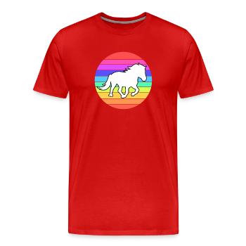 Chevaux Cheval Fou Haflinger Galop Chevaux islandais - T-shirt bio Premium Homme - rouge - Devant - Damien (186cm)