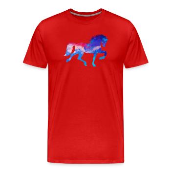 Horse Fool Stallion Gallop Icelandic Horses Horses - Men's Premium Organic T-Shirt - red - Front - Damien (186cm)