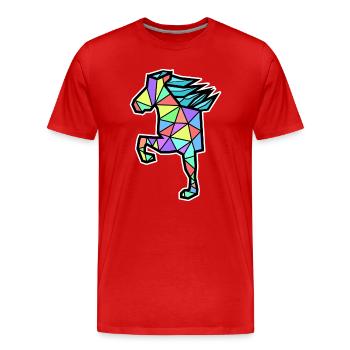 Ross Polygon Chevaux islandais Poisson de cheval islandais - T-shirt bio Premium Homme - rouge - Devant - Damien (186cm)