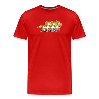 Poulains Chevaux Amour Du cheval Fou de cheval Chevaux islandais - T-shirt bio Premium Homme - rouge - Devant - Damien (186cm)