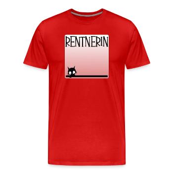 Katzen Rentnerin - Rente - Männer Premium Bio T-Shirt - Rot - Vorne - Damien (186cm)