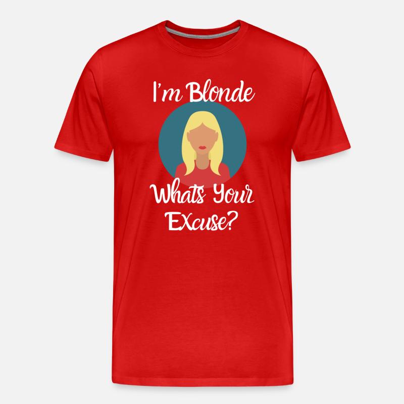 Blondes Haar - Männer Premium Bio T-Shirt - Rot