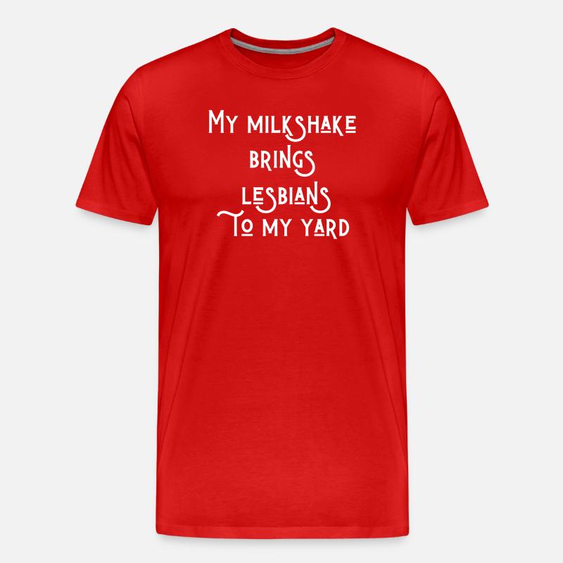 Texte lesbien drôle - T-shirt bio Premium Homme - rouge