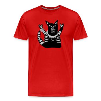 Collier clouté de chat - T-shirt bio Premium Homme - rouge - Devant - Damien (186cm)