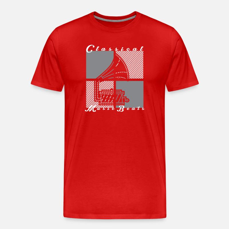 Grammophon - Männer Premium Bio T-Shirt - Rot