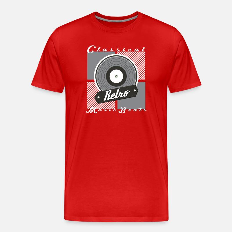 Retro Musik - Männer Premium Bio T-Shirt - Rot