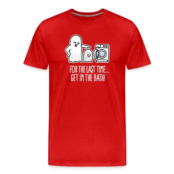 Drôle de fantôme Cartoon Drôle de costume d’Halloween - T-shirt bio Premium Homme - rouge - Devant - Damien (186cm)
