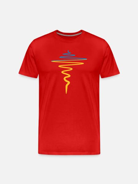 Ukraine Flag Heartbeat Pulse - Men's Premium Organic T-Shirt - red