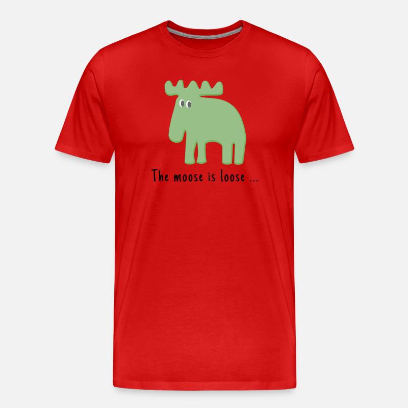 Der Elch ist frei ... - Männer Premium Bio T-Shirt - Rot