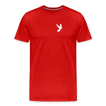 Weiße Taube Pocket Friedenstaube - Männer Premium Bio T-Shirt - Rot - Vorne - Damien (186cm)