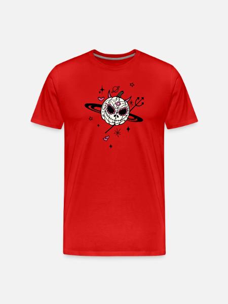 Pumpkin Devil Halloween Universe - Men's Premium Organic T-Shirt - red