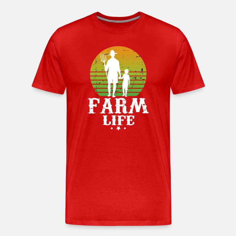 Landleben - Männer Premium Bio T-Shirt - Rot