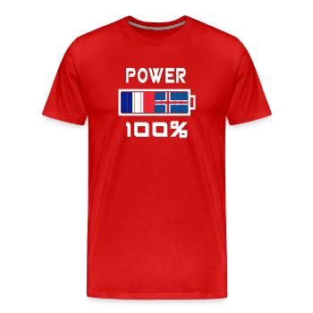 Island und Frankreich ernähren sich zu 100% - Männer Premium Bio T-Shirt - Rot - Vorne - Damien (186cm)