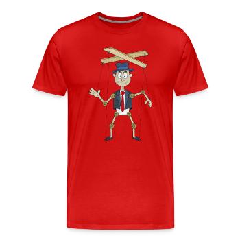 A fun puppet - Men's Premium Organic T-Shirt - red - Front - Damien (186cm)