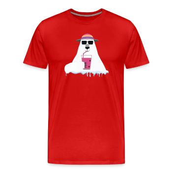 Global Warming Bear | Satire der arktischen Ökologie - Männer Premium Bio T-Shirt - Rot - Vorne - Damien (186cm)