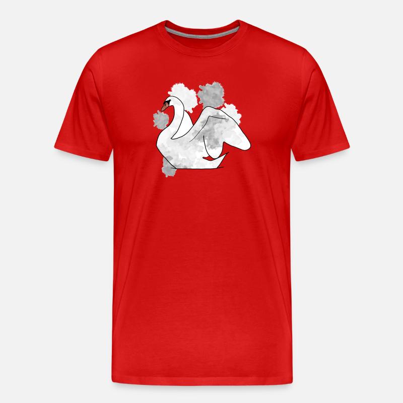 Schwan - Männer Premium Bio T-Shirt - Rot