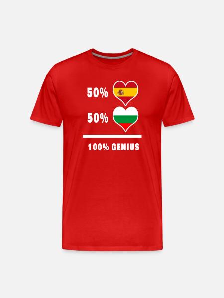 Bulgaria and Spain genius / gift - Men's Premium Organic T-Shirt - red