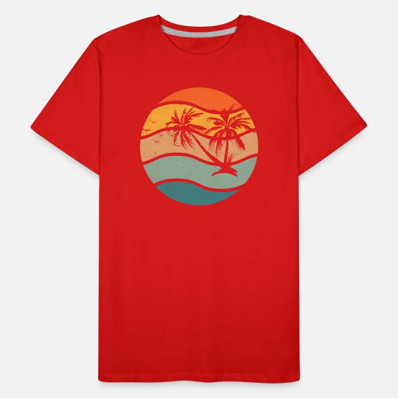 Coucher Palmier Rétro Circulaire T-shirt bio Premium Homme