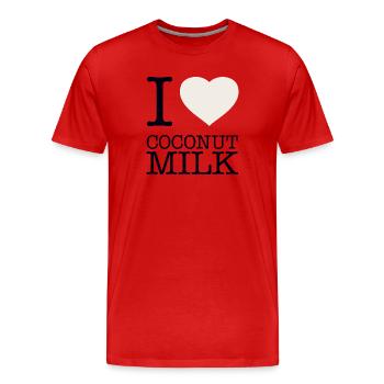 J’ADORE LE LAIT DE - T-shirt bio Premium Homme - rouge - Devant - Damien (186cm)
