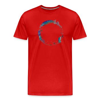 cadre délicat fait de plumes et de symboles ethno - T-shirt bio Premium Homme - rouge - Devant - Damien (186cm)