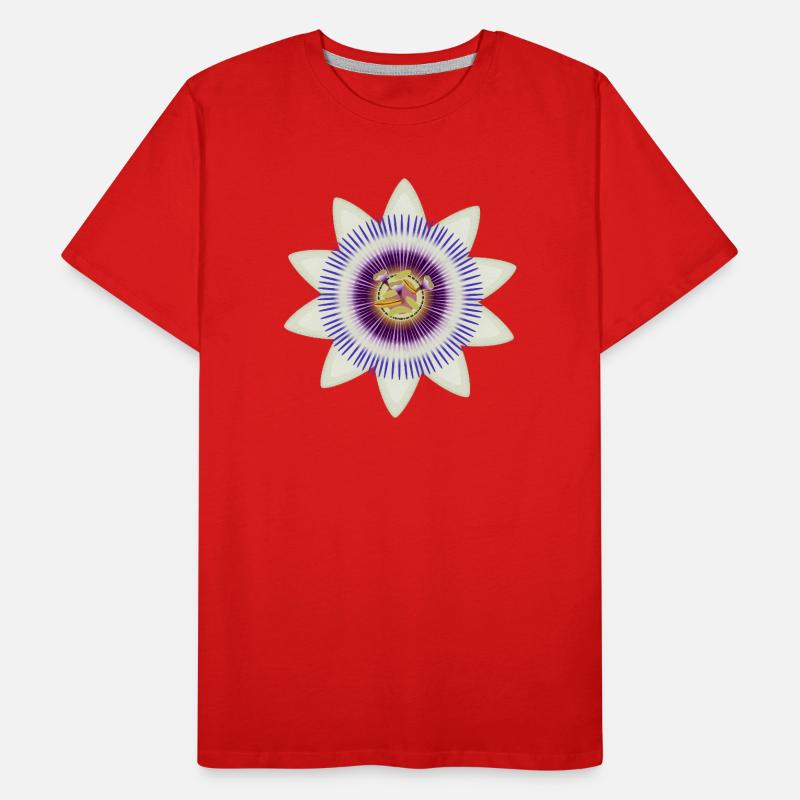 Kunstvolle Blüte einer Passionsblume Männer Premium Bio T-Shirt