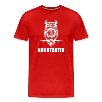 Nachtaktiv Eule DJ Streetwear Statement - Männer Premium Bio T-Shirt - Rot - Vorne - Damien (186cm)