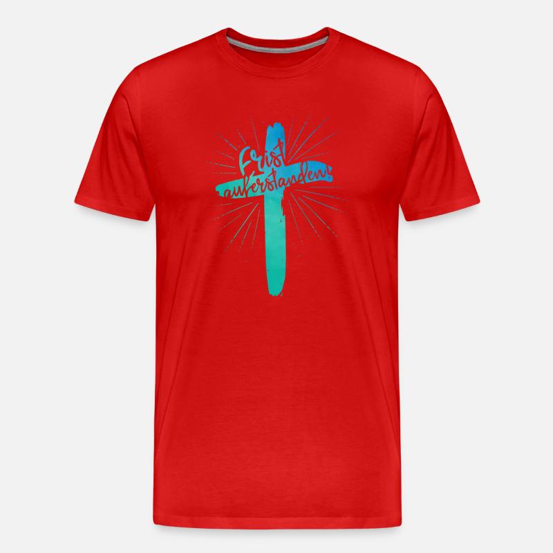 Auferstanden - Männer Premium Bio T-Shirt - Rot