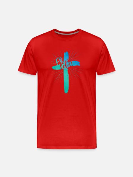 Er lebt - Männer Premium Bio T-Shirt - Rot