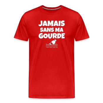 océan, non au plastique, écologie - T-shirt bio Premium Homme - rouge - Devant - Damien (186cm)