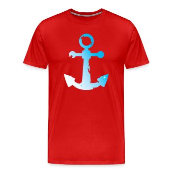used look anchor symbol seafaring water sea graphic - Men's Premium Organic T-Shirt - red - Front - Damien (186cm)