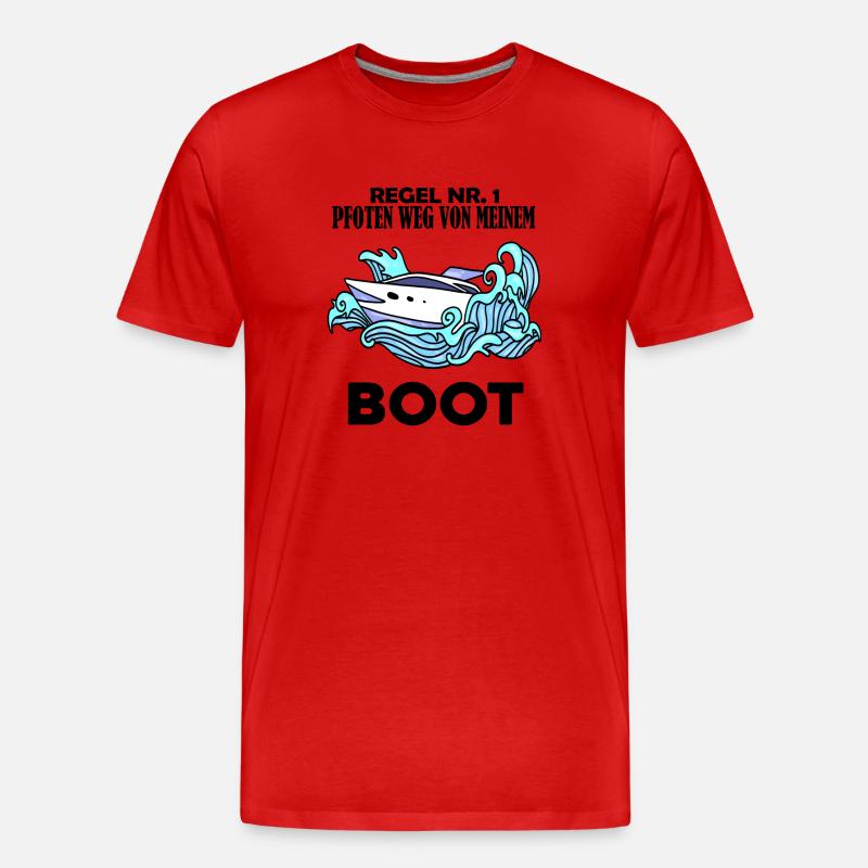Motorboot Kapitän Boot Boote Seefahrt - Männer Premium Bio T-Shirt - Rot