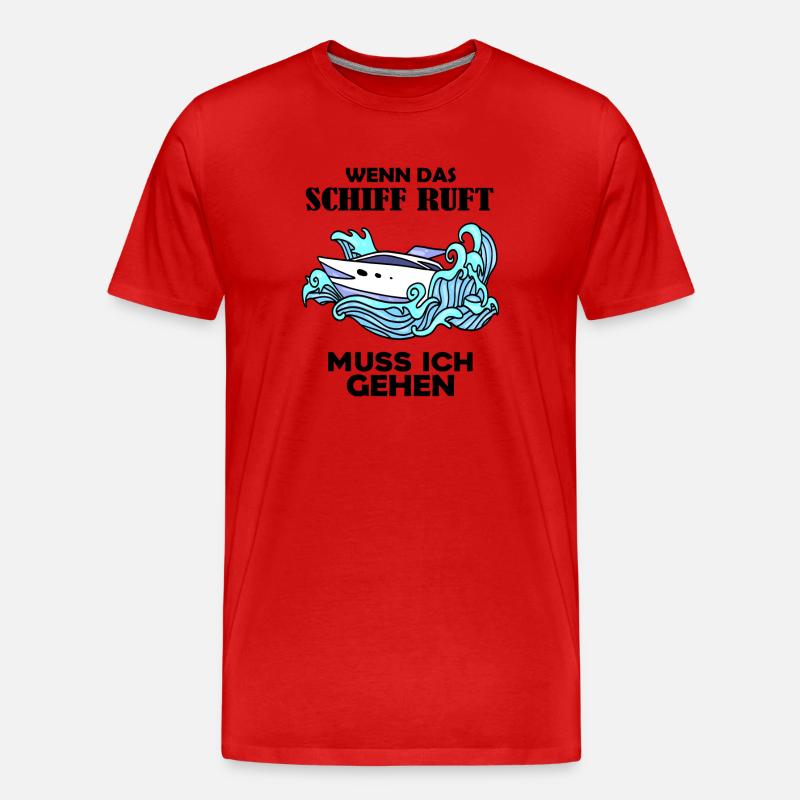 Schiff Schifffahrt - Männer Premium Bio T-Shirt - Rot