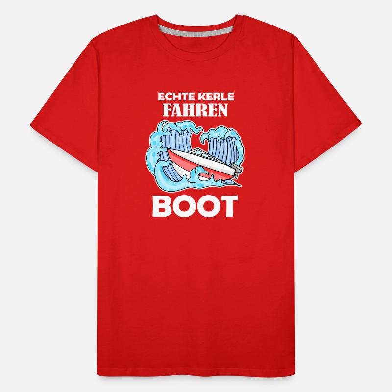 Boote Motorboot Kapitän Boot Seefahrt Geschenk Männer Premium Bio T-Shirt