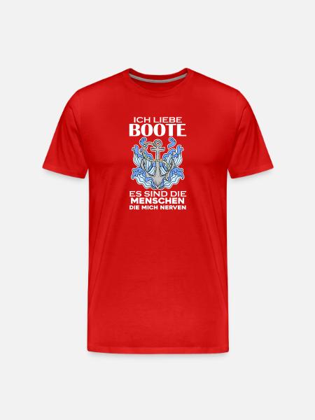 Motorboot Kapitän Boot - Männer Premium Bio T-Shirt - Rot