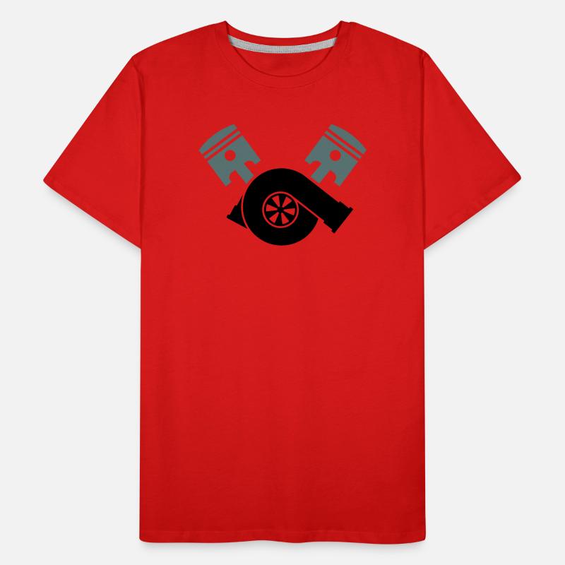 Turbocompresseur à piston moteur T-shirt bio Premium Homme