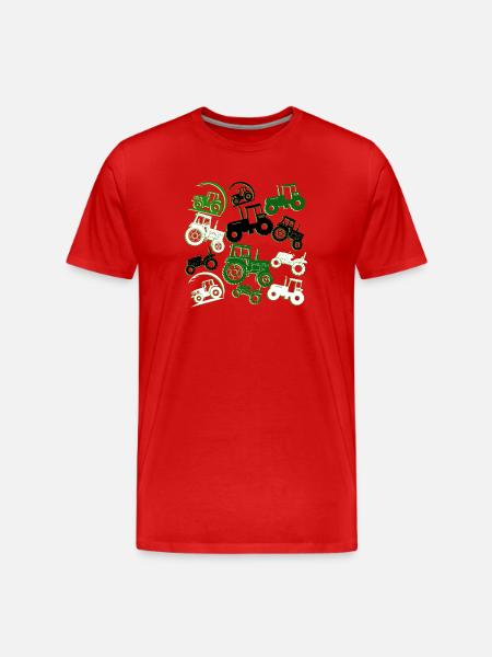 lots of tractors - Men's Premium Organic T-Shirt - red