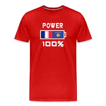 Frankreich und Kosovo sind an der Macht - Männer Premium Bio T-Shirt - Rot - Vorne - Damien (186cm)
