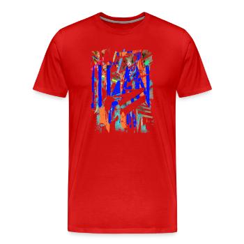 Streetart - Männer Premium Bio T-Shirt - Rot - Vorne - Damien (186cm)